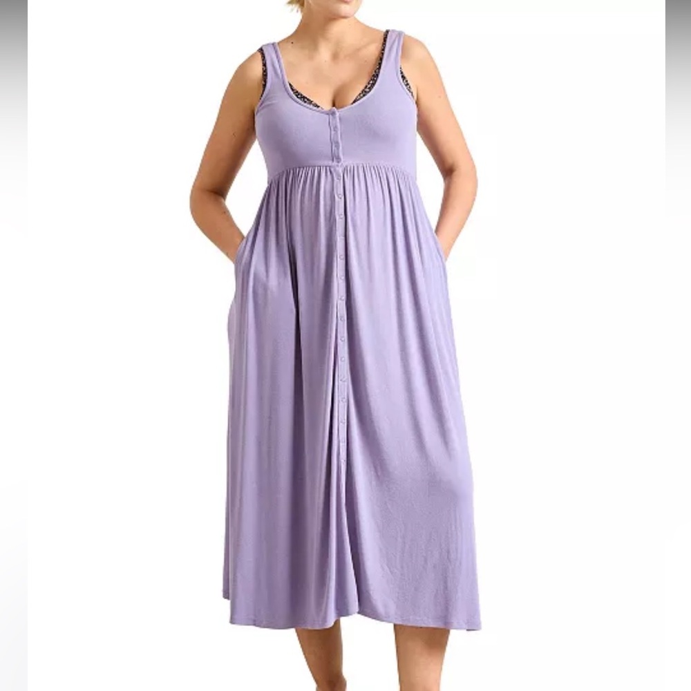 BNWOT Hatch The Softest Rib Nursing Tank Dress Wisteria Purple Size 1